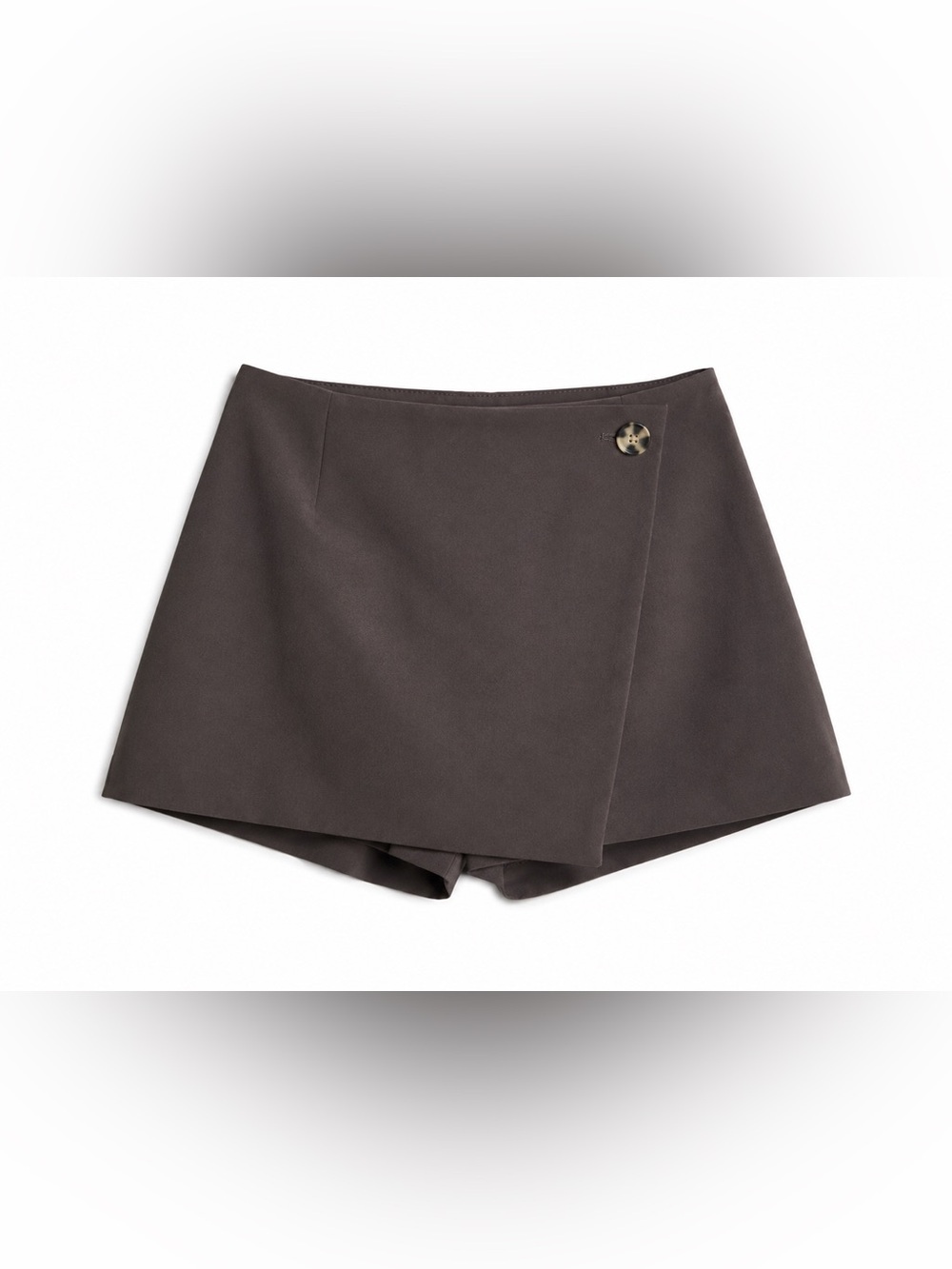 H&M Asymmetrical Wrap Skort – Brown Size 8 NWT - Picture 2 of 8